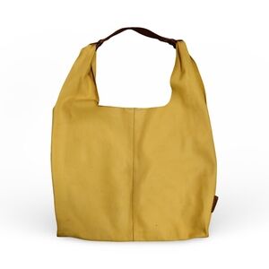 Nardelli Italian Yellow Nubuck Leather Hobo Bag